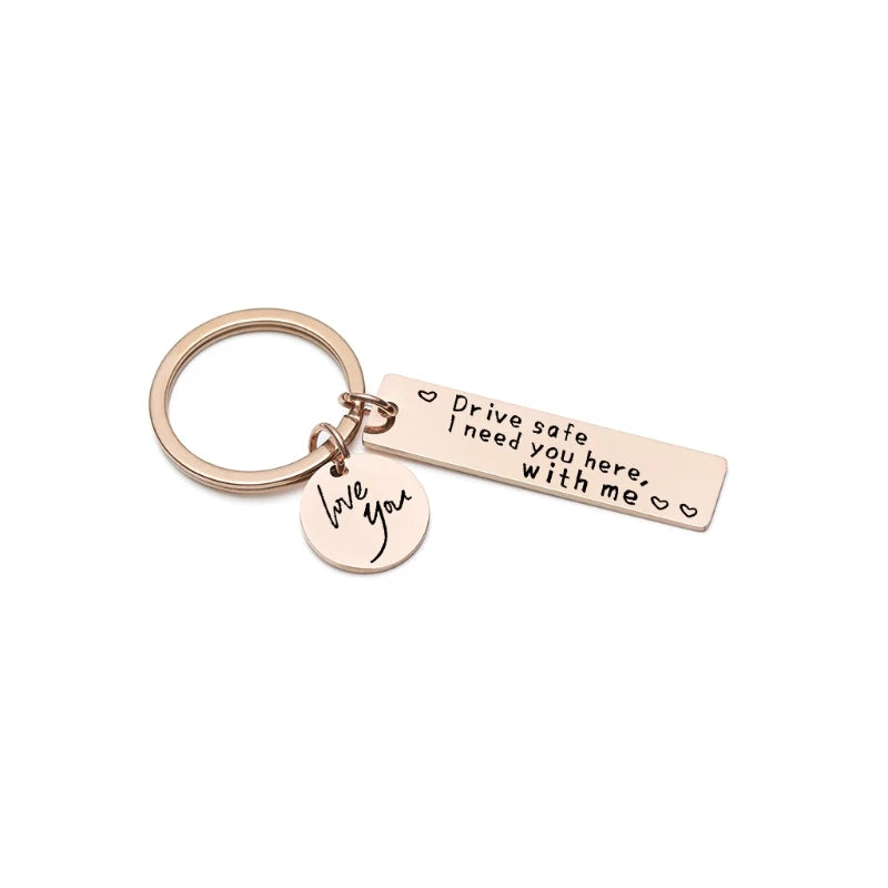 New driving safety keychain gift for boyfriend or girlfriend.