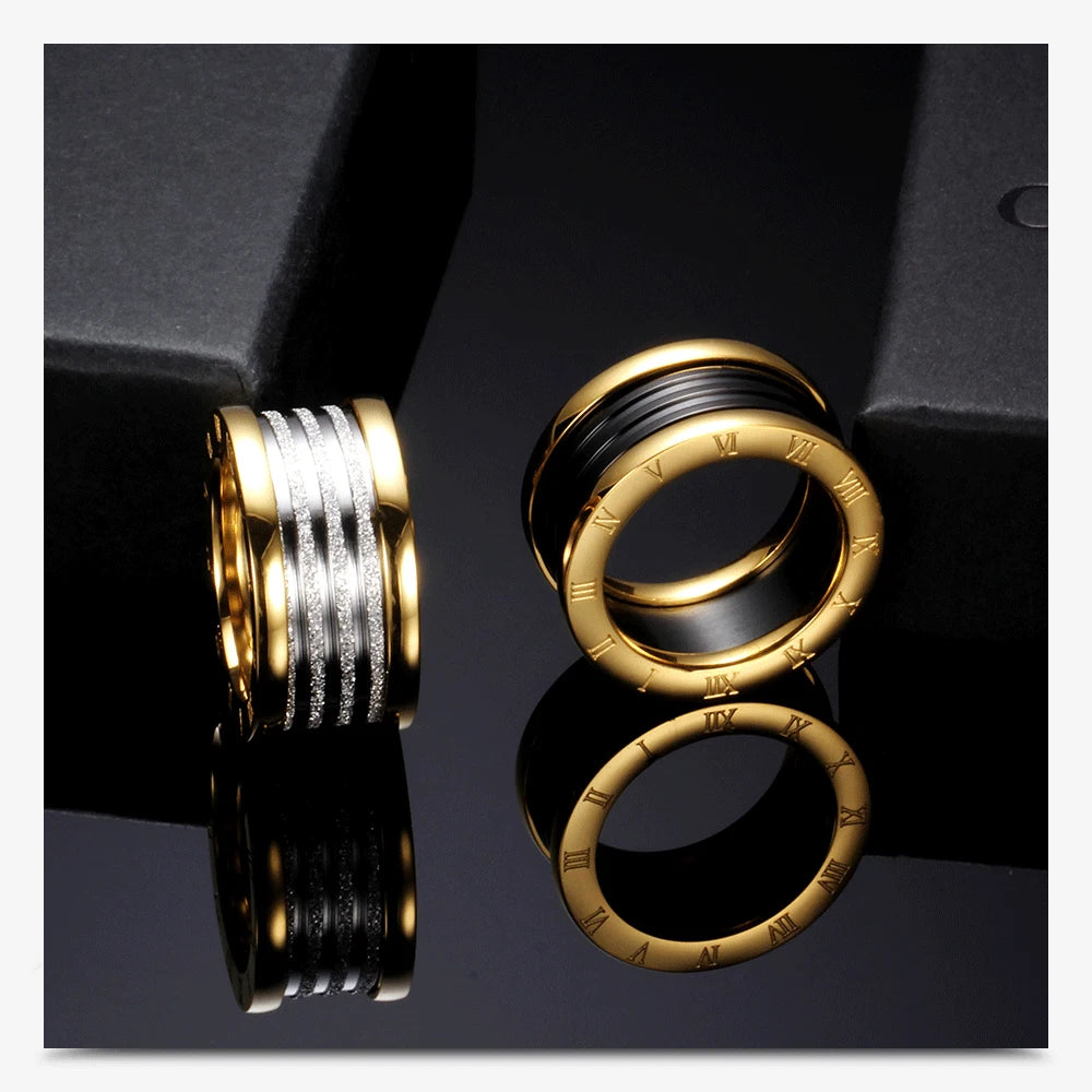 Women Weaving Twisted Gold Color Wedding Rings Stainless Steel Anillos Joyas