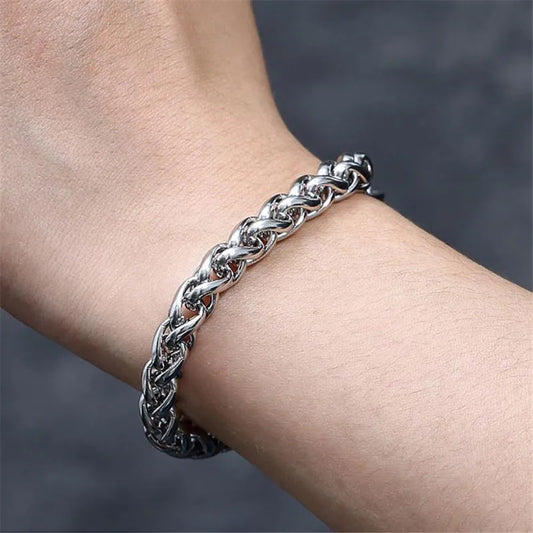 Width 4/5/6MM stainless steel keel chain bracelet fashion men's bracelet hip-hop rock jewelry party gift wholesale price