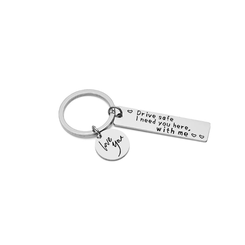 New driving safety keychain gift for boyfriend or girlfriend.