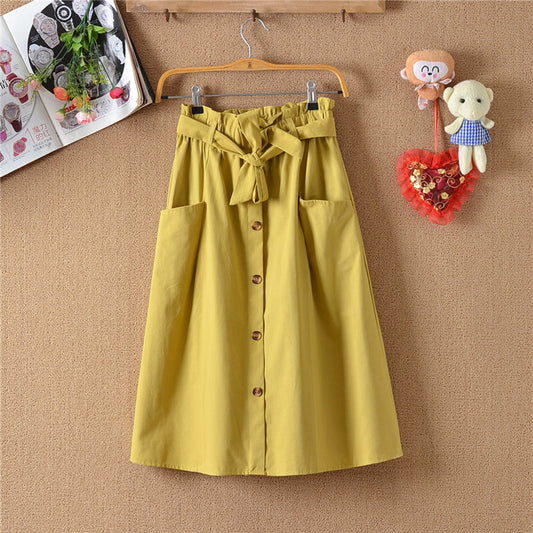 Lower Body Students Mid Length Long Length Summer Casual Versatile Skirt