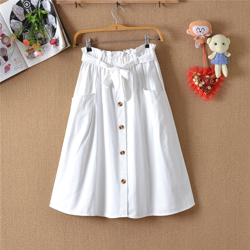 Lower Body Students Mid Length Long Length Summer Casual Versatile Skirt