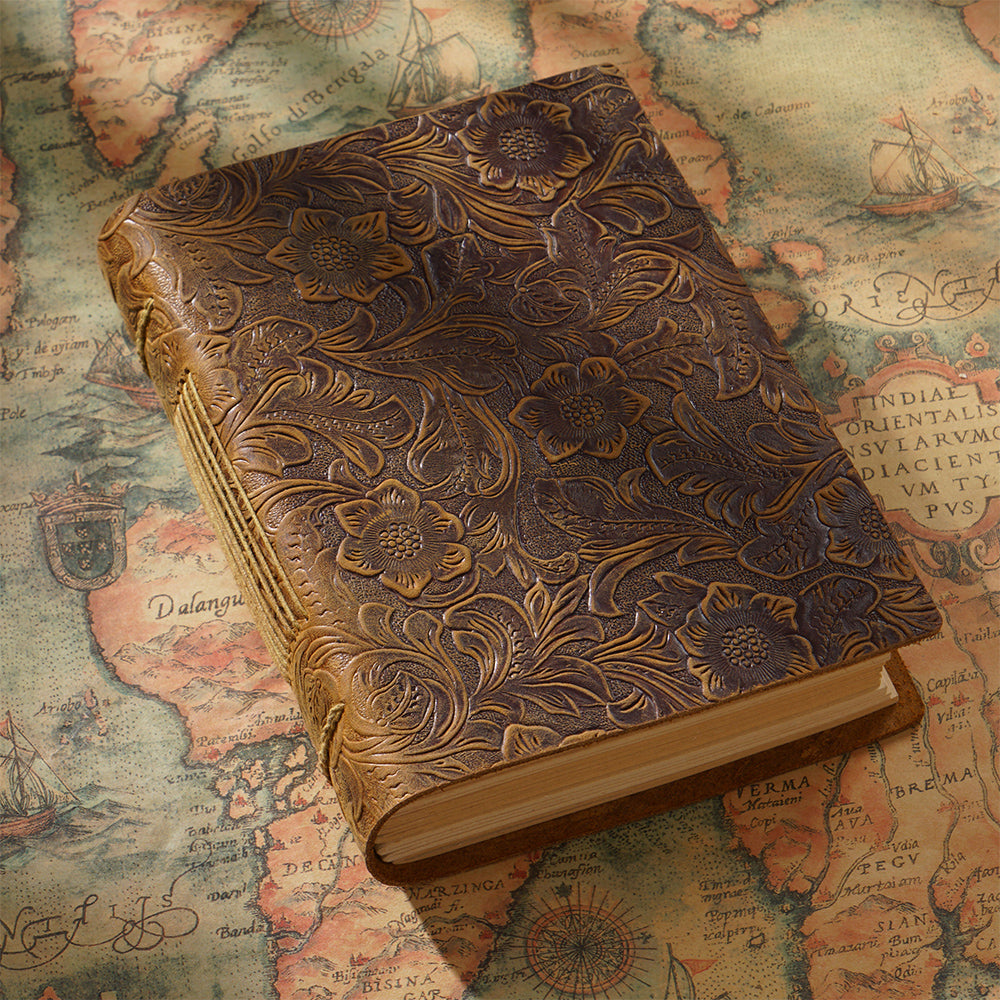 Cowhide Retro European Creative Thickening Diary Journal Book