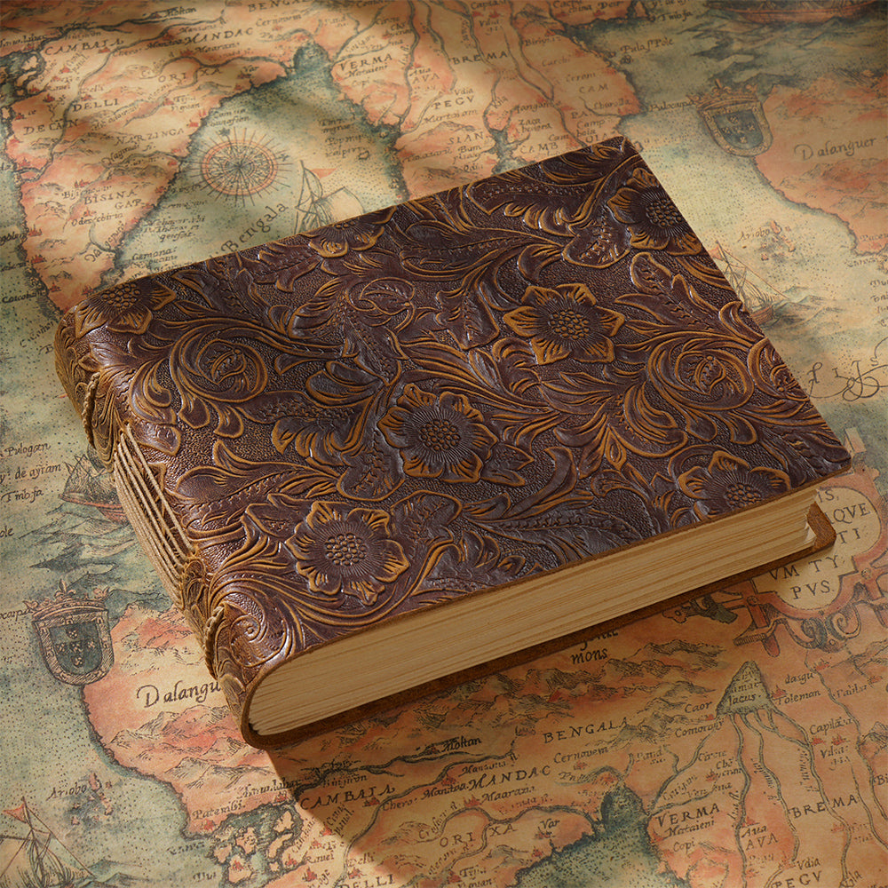 Cowhide Retro European Creative Thickening Diary Journal Book