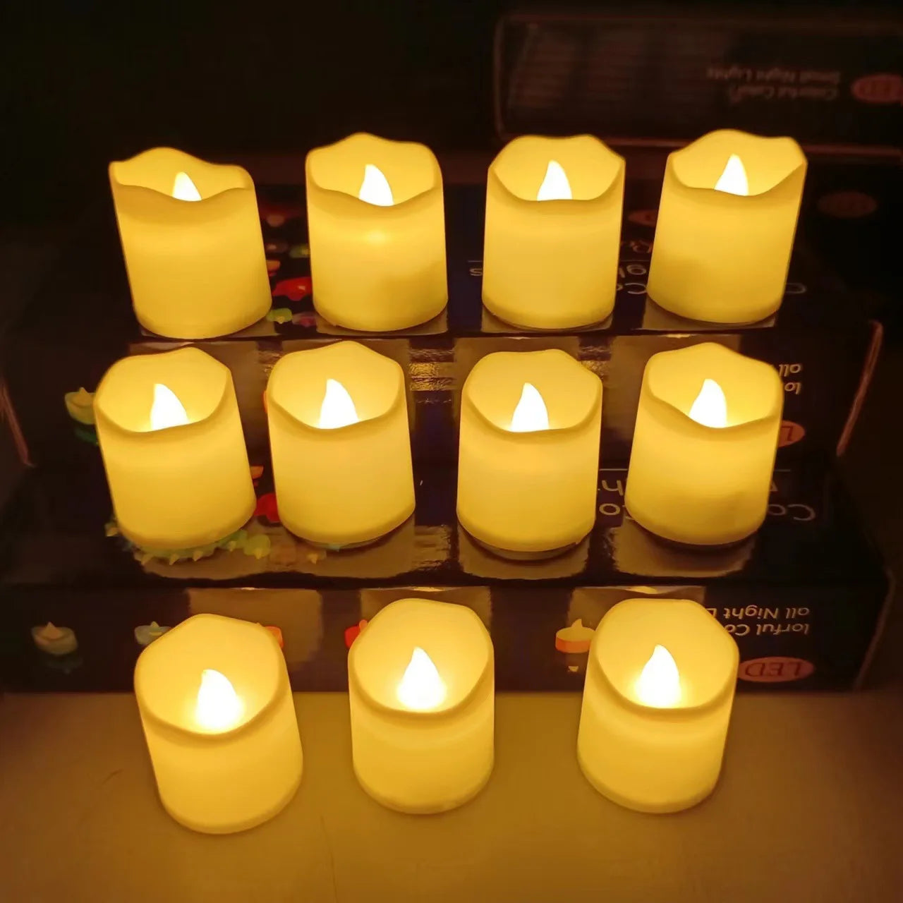 Creative Flameless LED Candle Wishing LED Tea Light Warm White Candle Flameless Christmas Decoration Candle Light