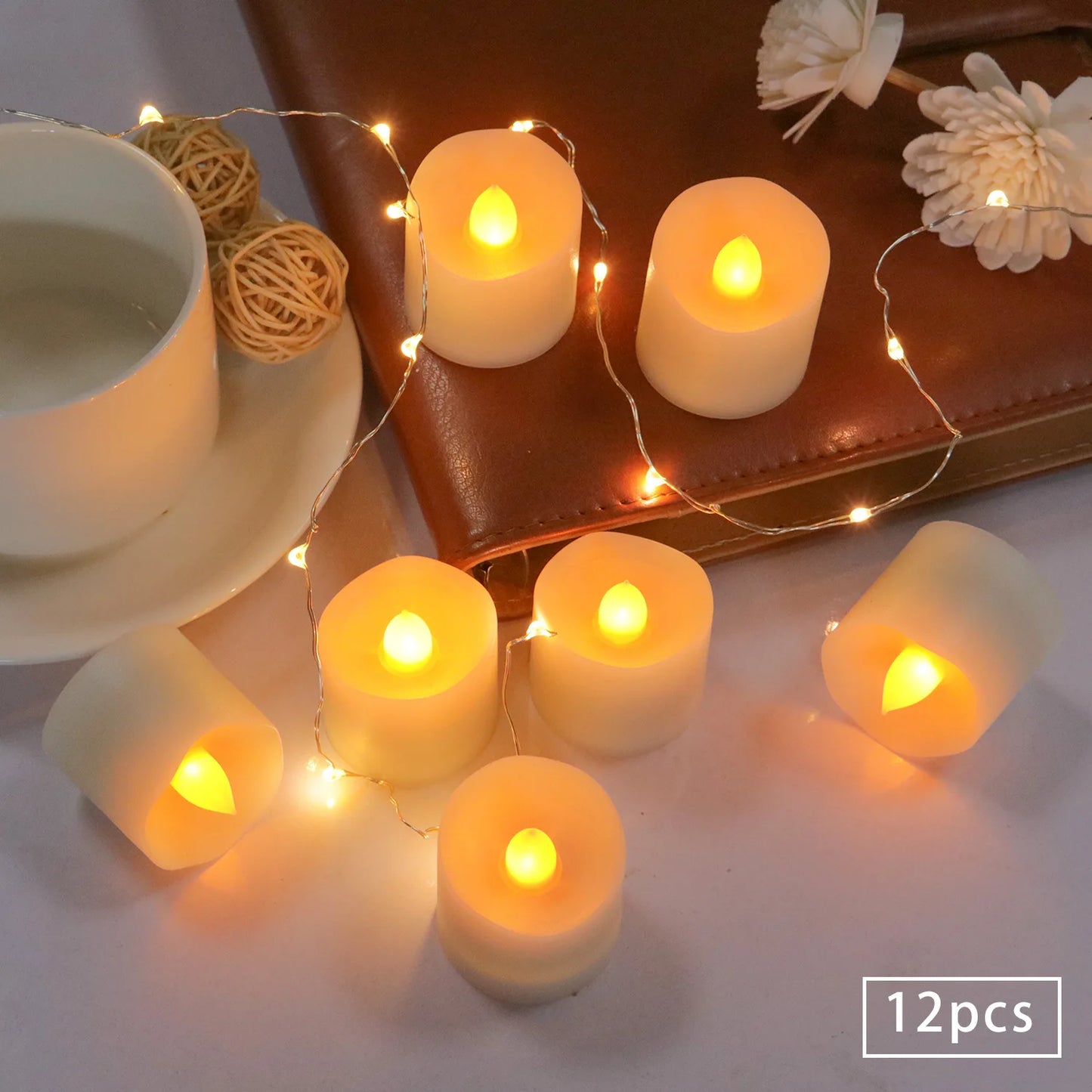 Creative Flameless LED Candle Wishing LED Tea Light Warm White Candle Flameless Christmas Decoration Candle Light