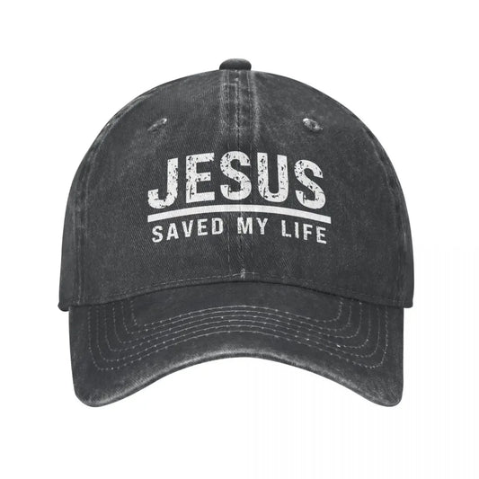 New Casual Washed Cotton Jesus Saved My Life Christian Ponytail Baseball Cap Dad Spring Summer Snapback Hat Cap Hats