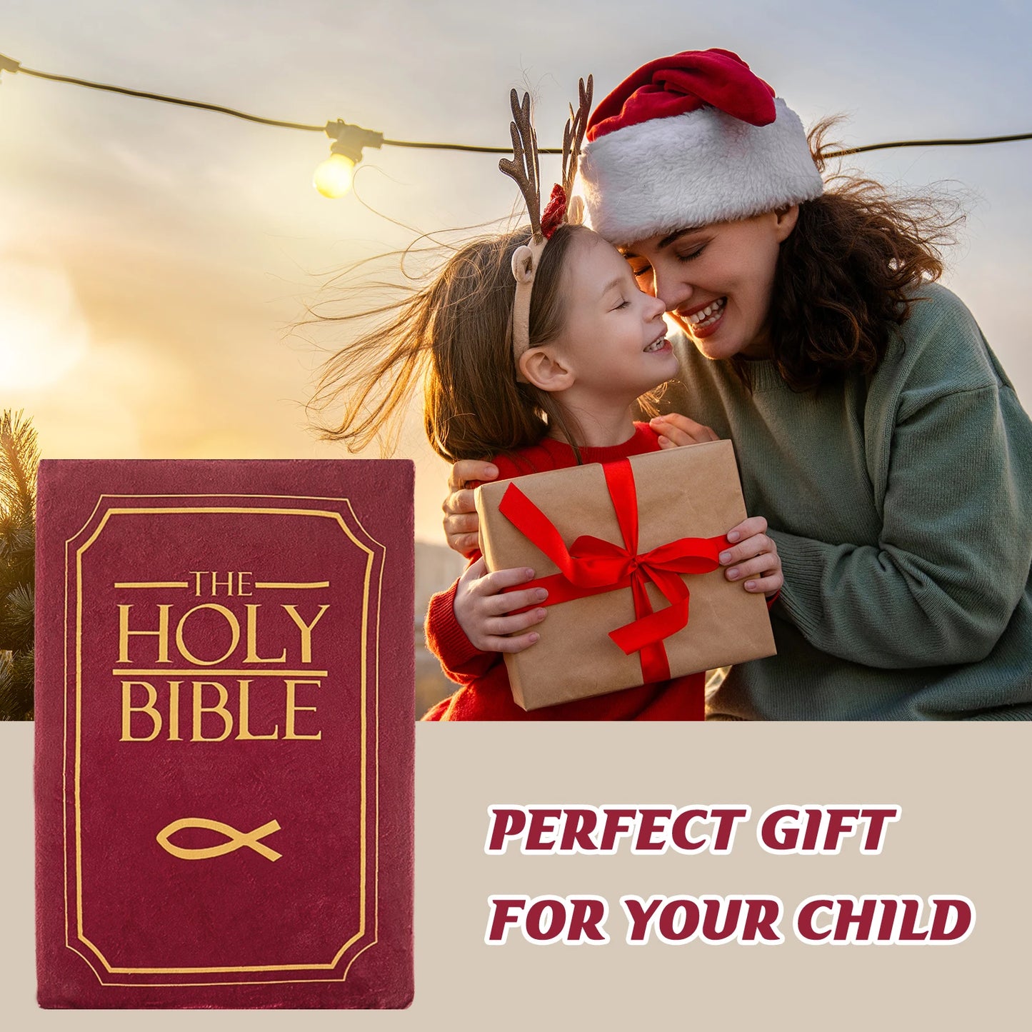 Holy Bible Pillow Book Plush Soft Pillow Gifts for Kids Children Christian