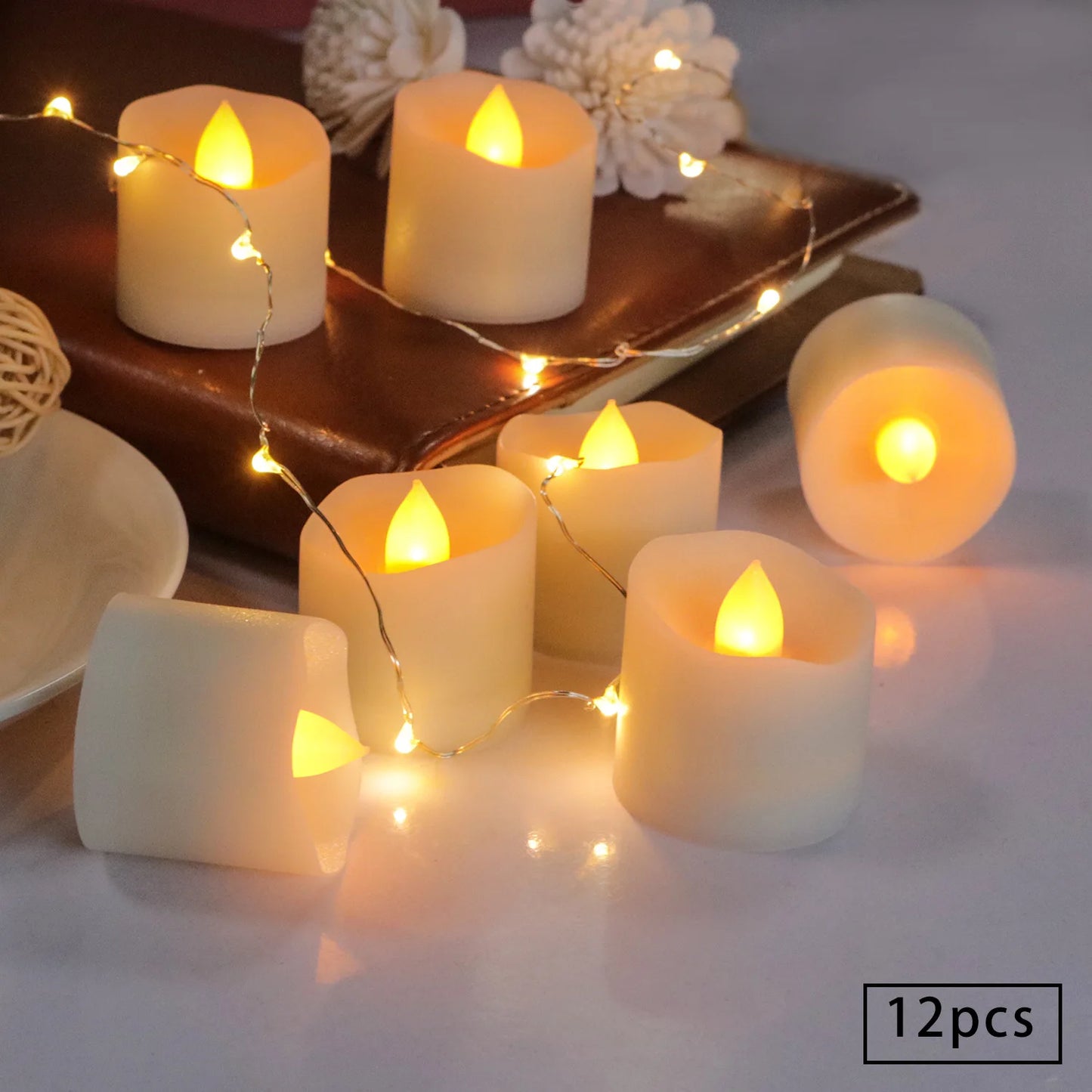 Creative Flameless LED Candle Wishing LED Tea Light Warm White Candle Flameless Christmas Decoration Candle Light