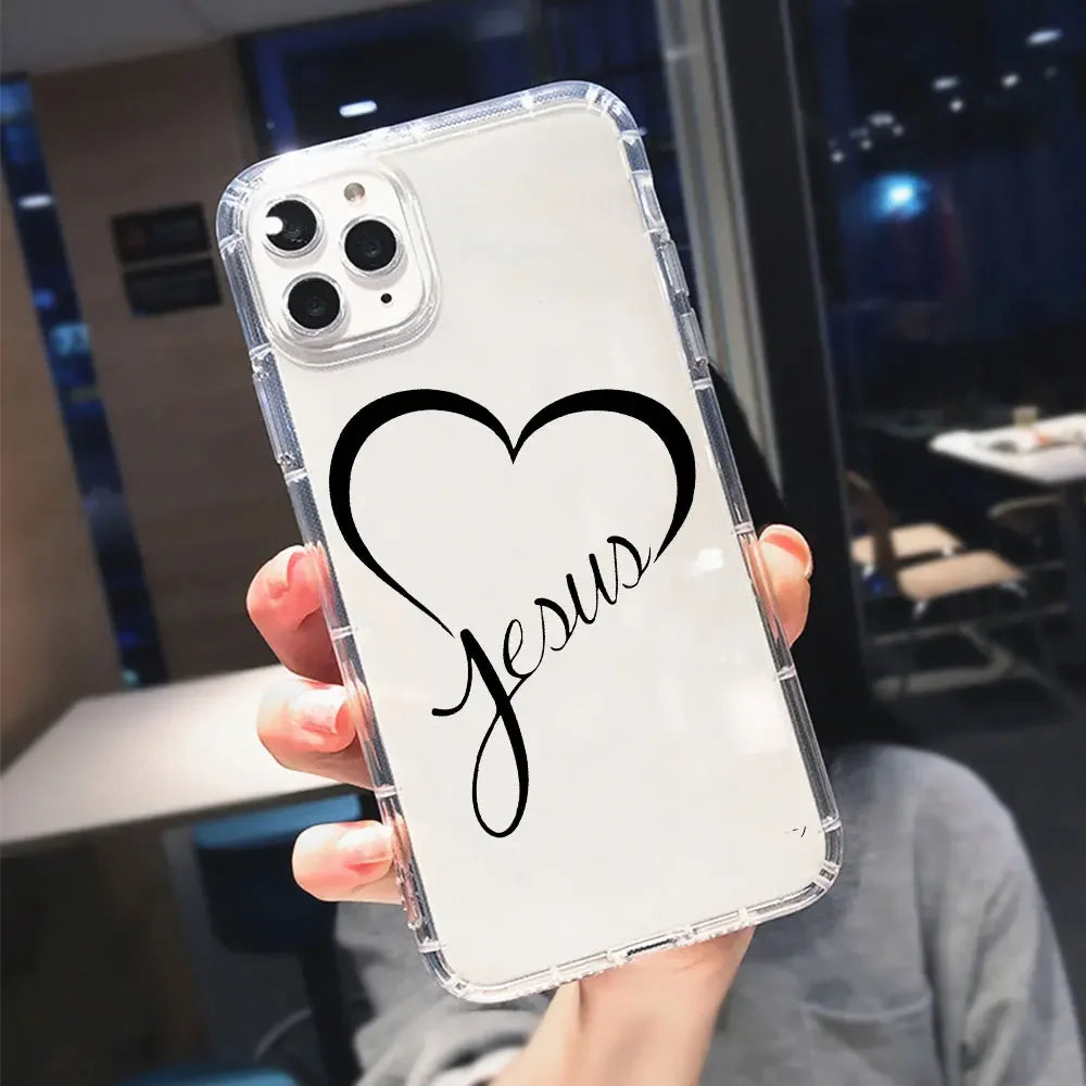 Faith Christian Religious Jesus Phone Case for IPhone 14 11 12 13 15 Pro Max Mini X XS XR 7 8 Plus SE2 Bumper Clear Covers