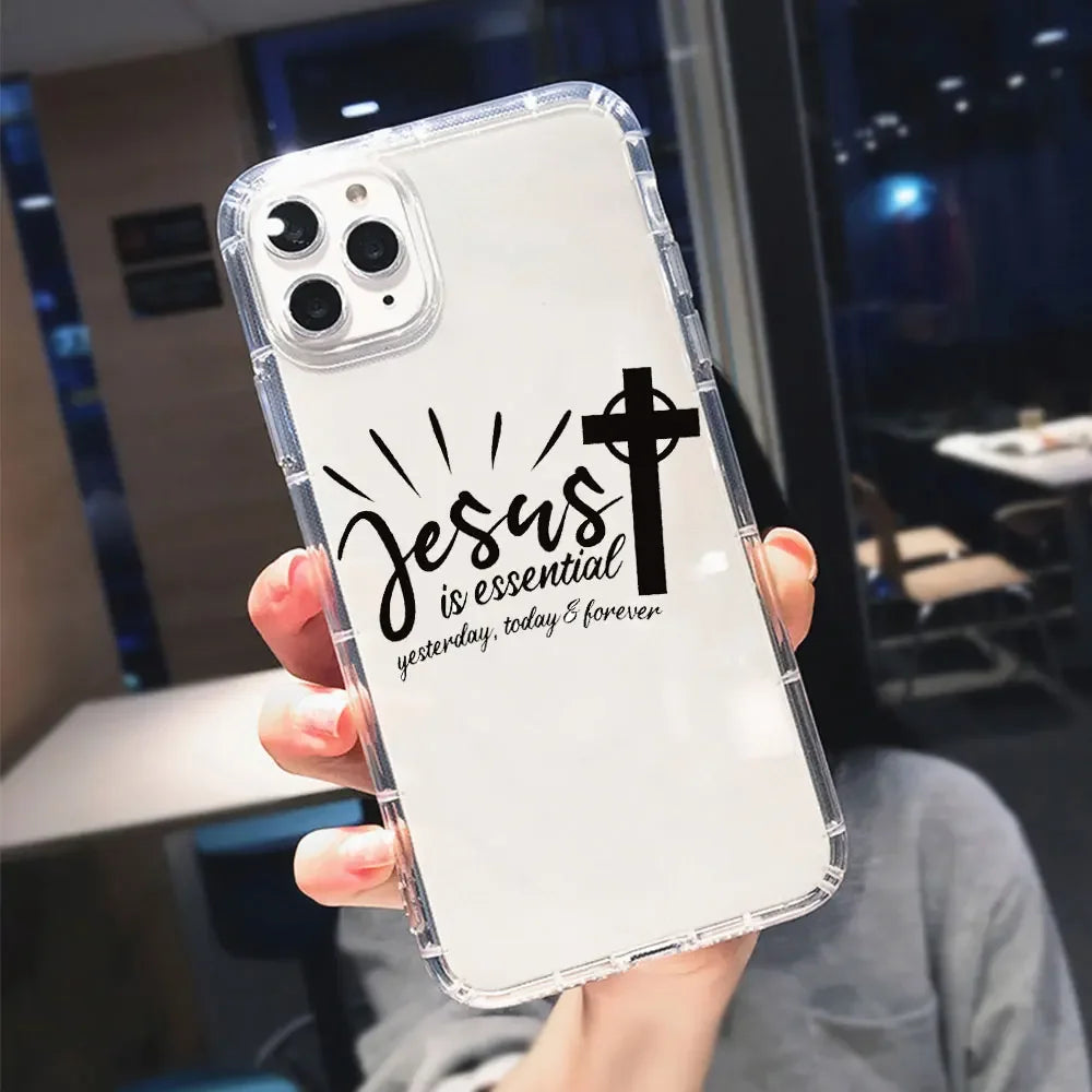 Faith Christian Religious Jesus Phone Case for IPhone 14 11 12 13 15 Pro Max Mini X XS XR 7 8 Plus SE2 Bumper Clear Covers