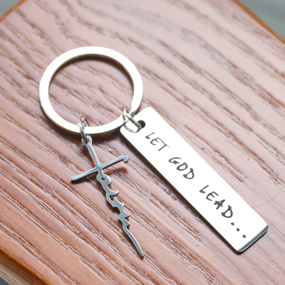 Stainless steel keychain, Christian religious