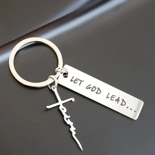 Stainless steel keychain, Christian religious