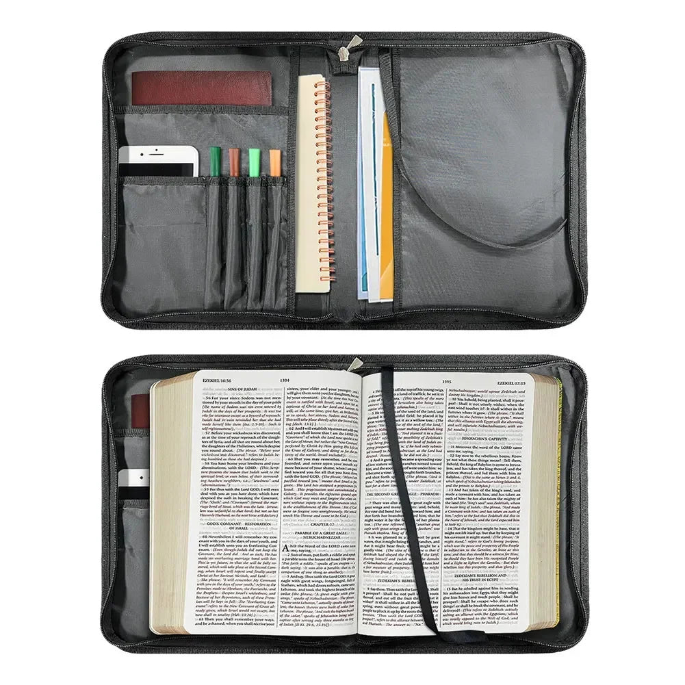 Classic Leather Print Bible Hymns Bible Cover Personalized Book Protective Case High Quality Custom Made Bible Bags