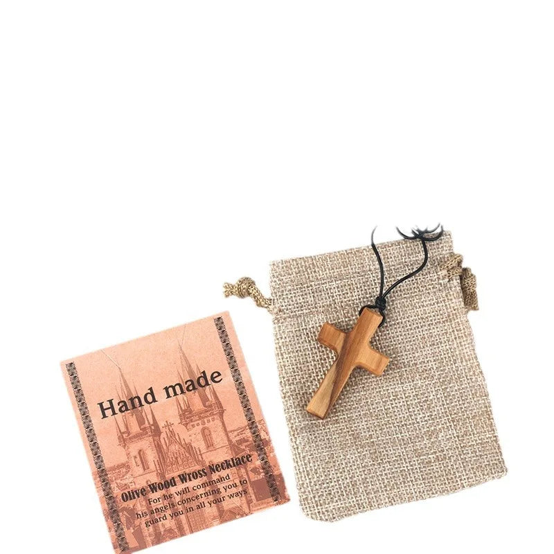 Wood Olive Cross Religious Hand Cross Church Jesus Christ Christmas Gift