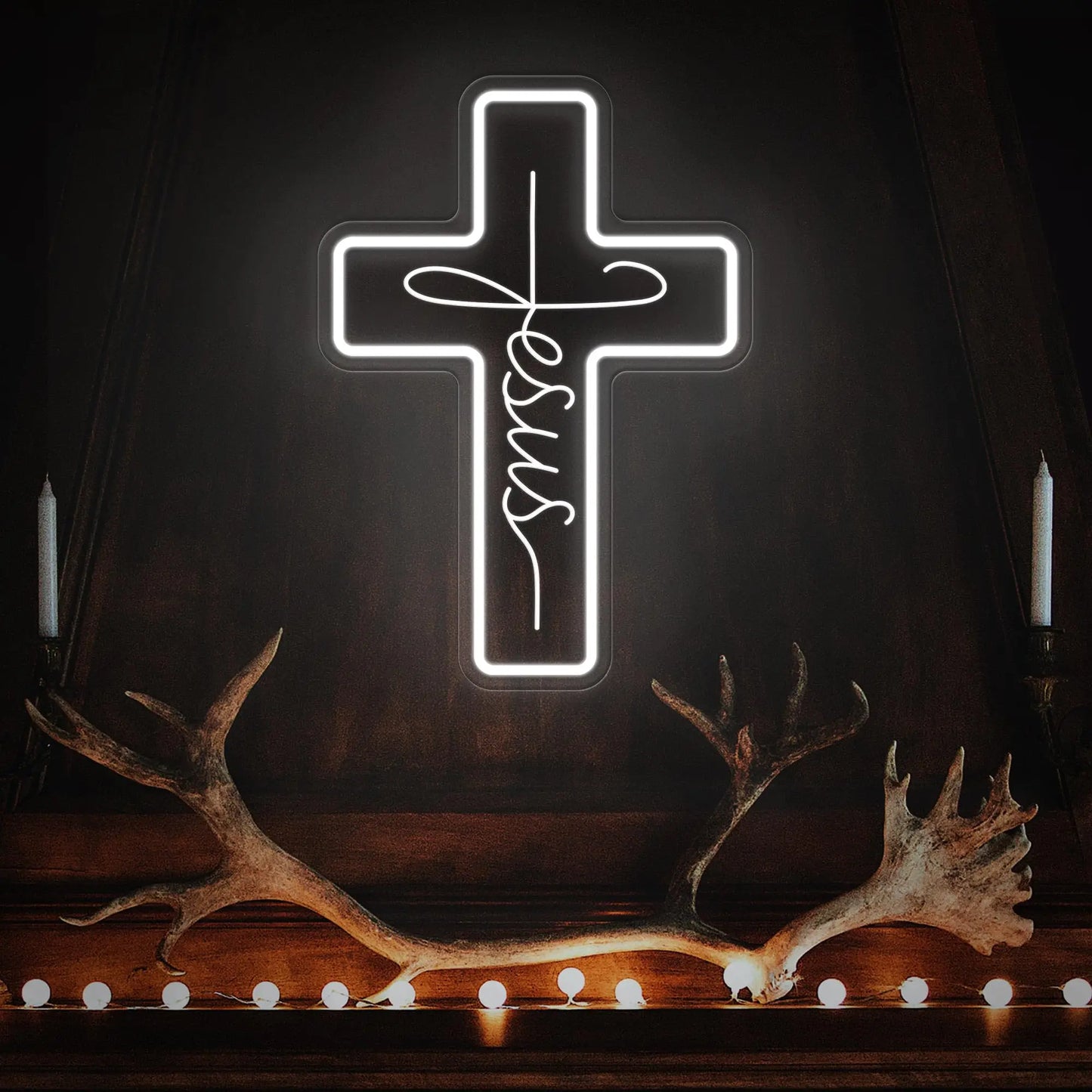 Jesus Cross Neon Sign Light, Led Neon Sign Bedroom Home Decor Neon Sign, Wall Decor