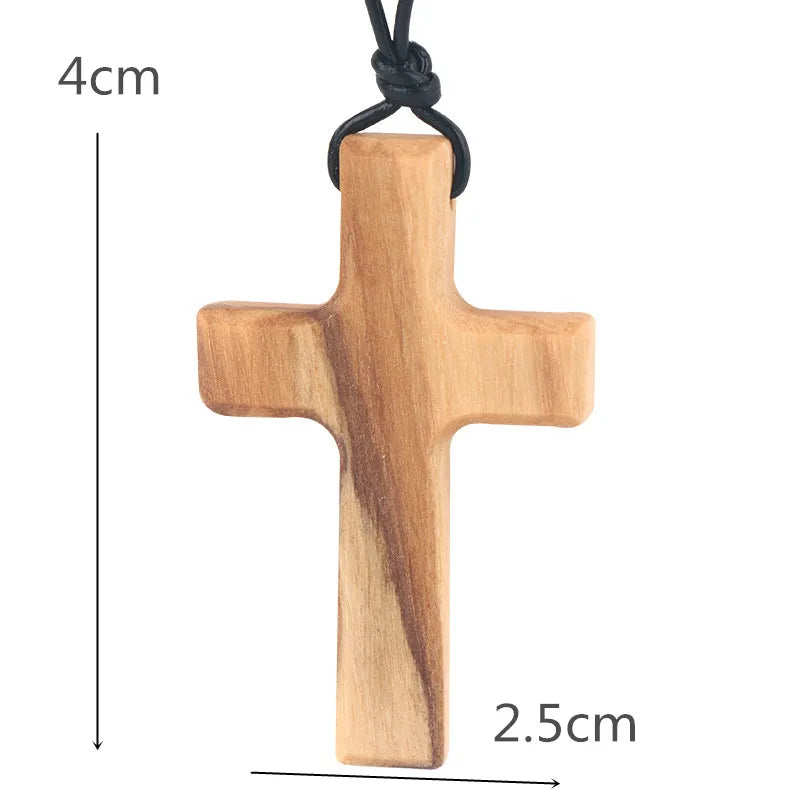 Wood Olive Cross Religious Hand Cross Church Jesus Christ Christmas Gift