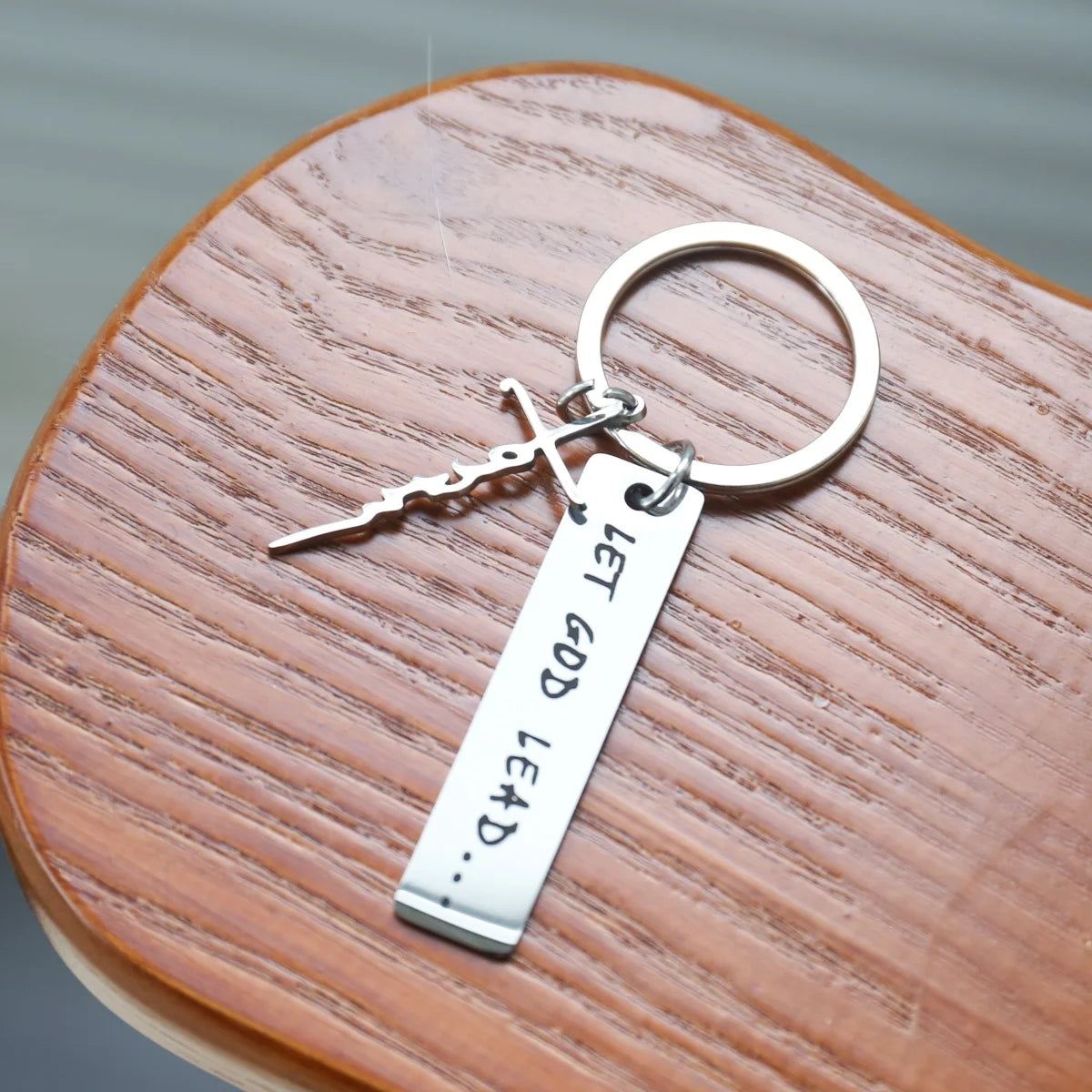 Stainless steel keychain, Christian religious