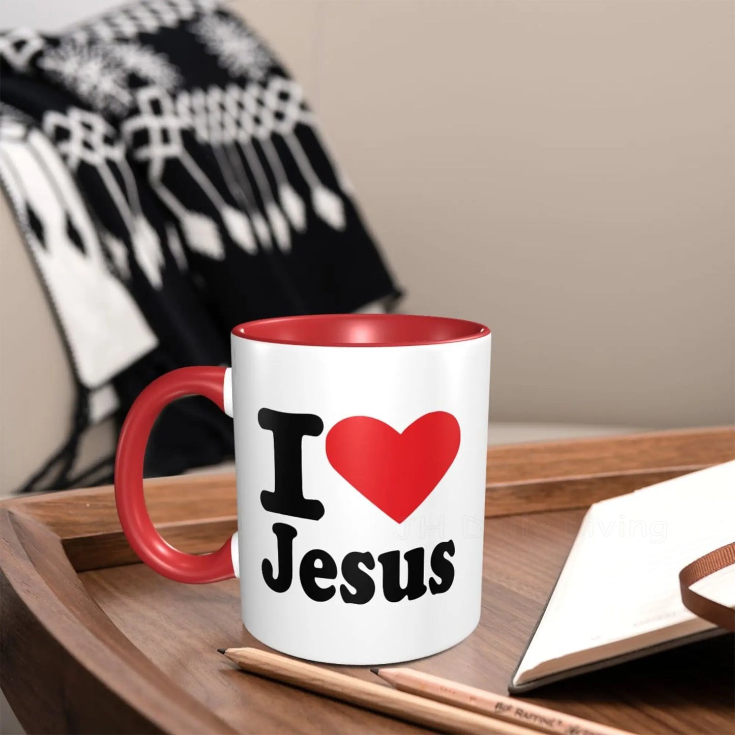 I Love Jesus Print Ceramic Mug Coffee Mugs Tea Cocoa Cup Personalized White Black Red Pink Water Mugs Unique Gifts for Friend