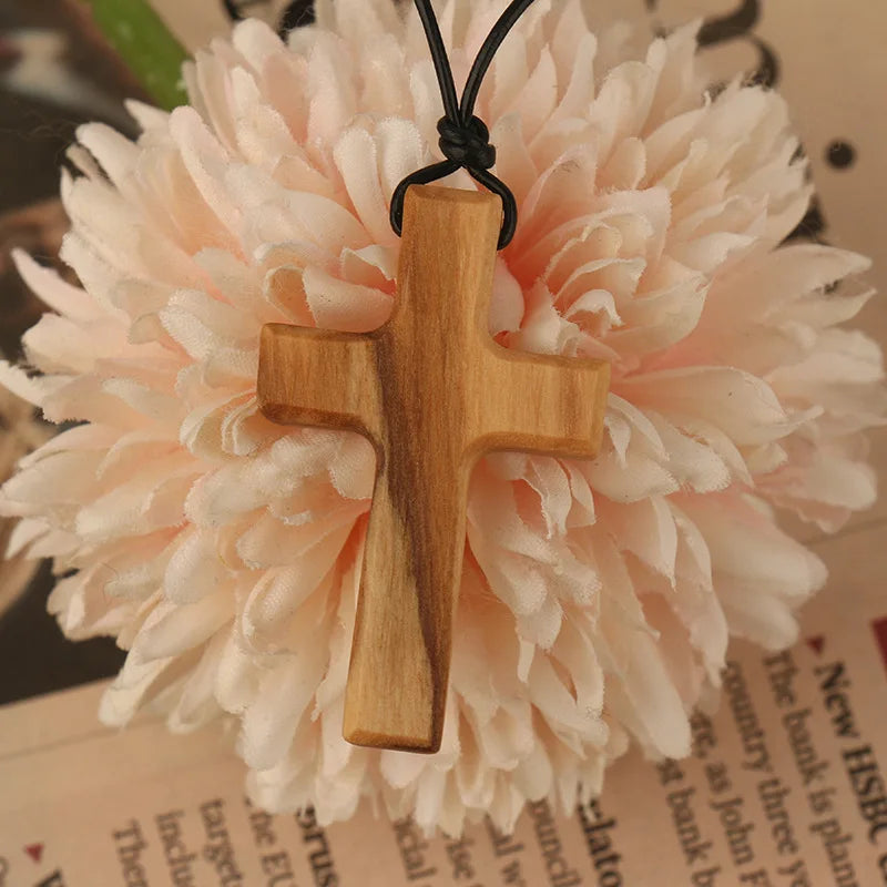 Wood Olive Cross Religious Hand Cross Church Jesus Christ Christmas Gift