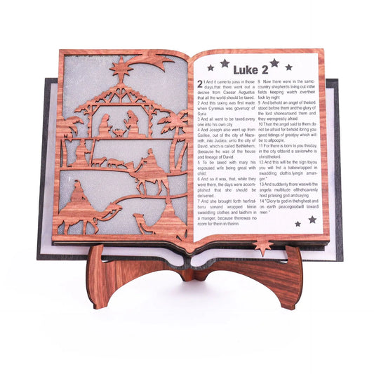 The Holy Bible Luminous Scripture Craft Bedroom Decoration Creative Nativity Home Table Decorations Wooden Christmas Decorations