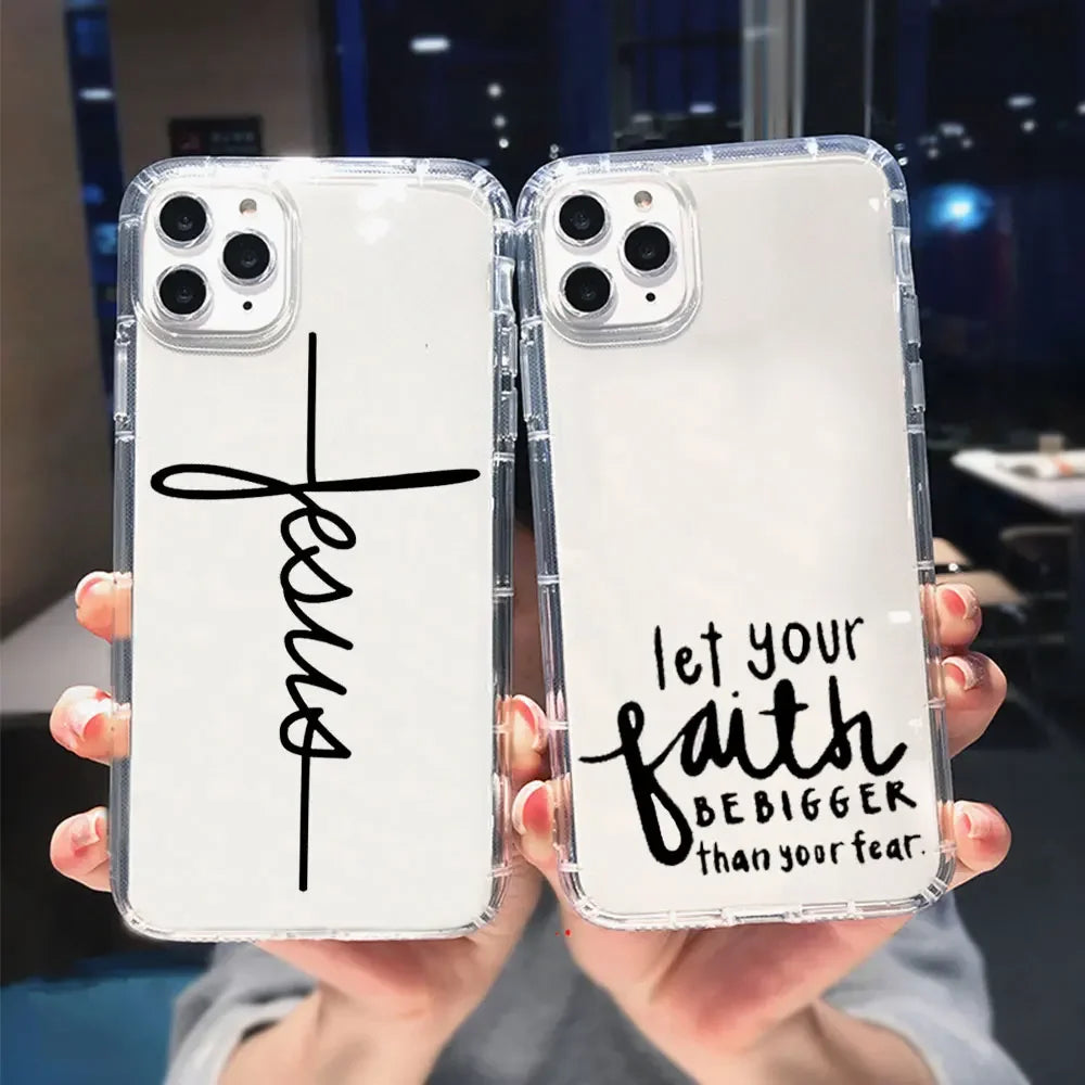 Faith Christian Religious Jesus Phone Case for IPhone 14 11 12 13 15 Pro Max Mini X XS XR 7 8 Plus SE2 Bumper Clear Covers