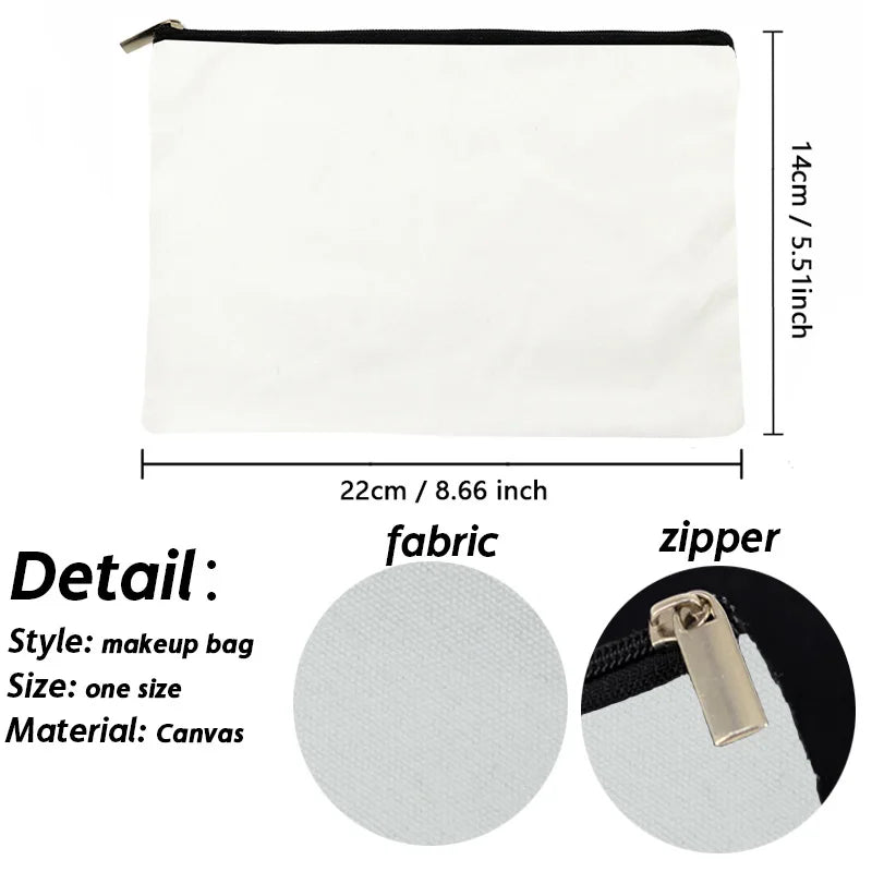 Women Canvas Cosmetic Bag Christian Purse Ladies Holiday Gifts Makeup Organizer Pencil Case