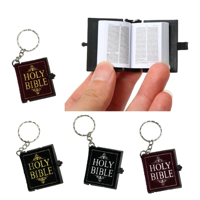 Holy Bible Shape  Books Keychain Mini Bible Shaped  Key Rings