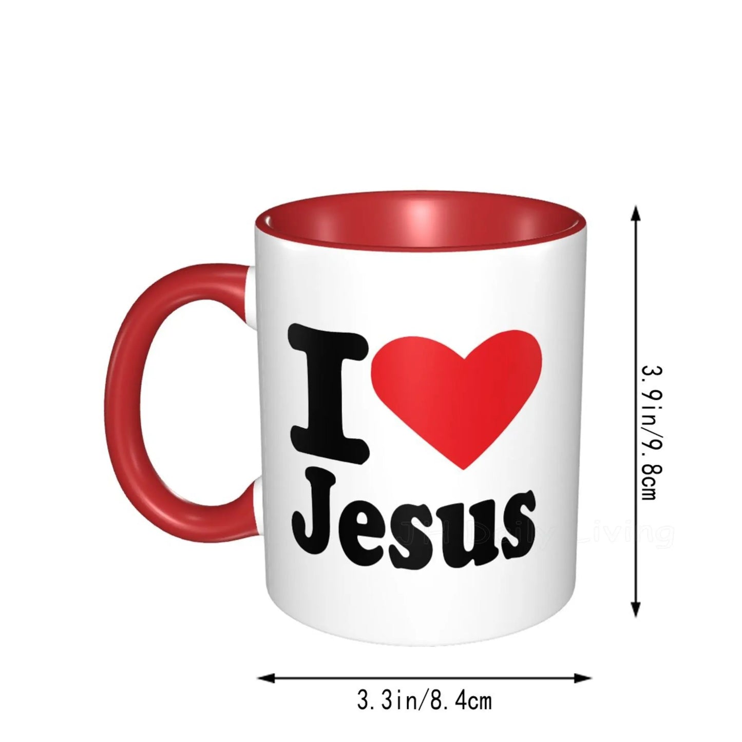 I Love Jesus Print Ceramic Mug Coffee Mugs Tea Cocoa Cup Personalized White Black Red Pink Water Mugs Unique Gifts for Friend