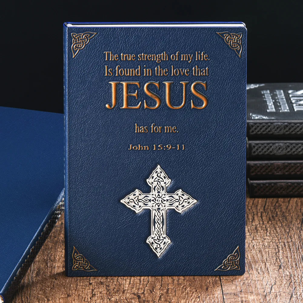 Jesus Diary A5 Vintage Notebook 3D Leather Embossed Cross Notepad Bible Note Book Travel Planner