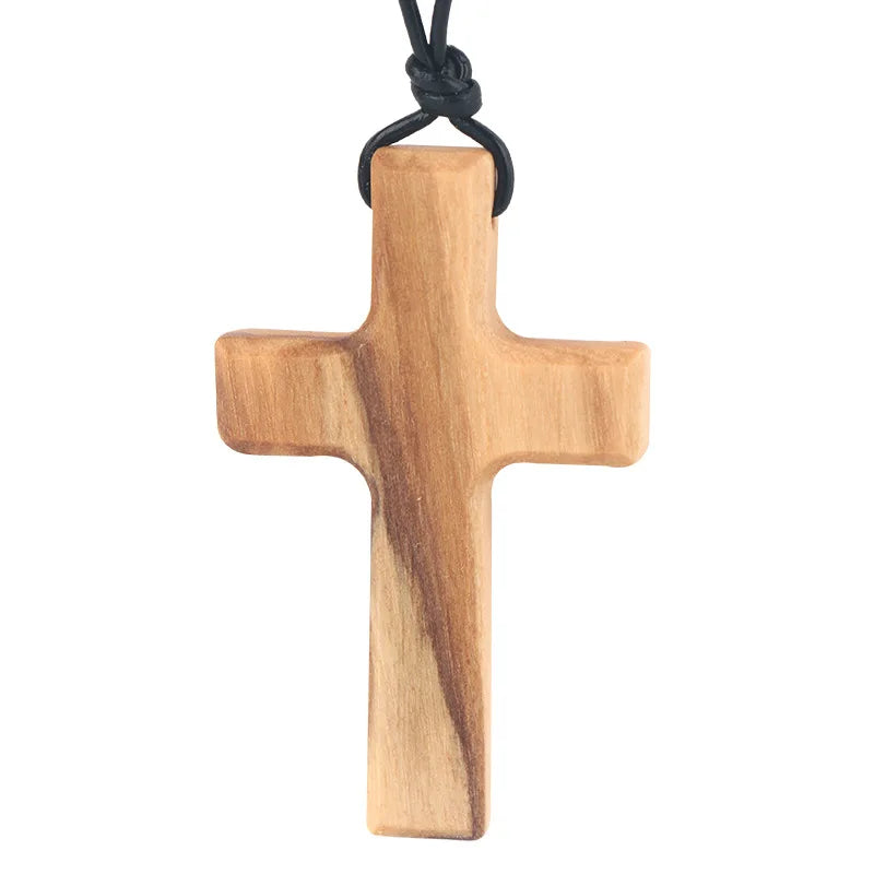 Wood Olive Cross Religious Hand Cross Church Jesus Christ Christmas Gift