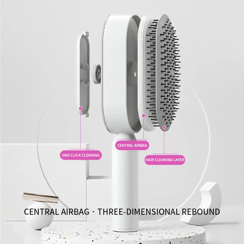 Self-cleaning hair brush, massage, household hair comb, anti-static hair brush, 3D air cushion, hair brushes, hair styling