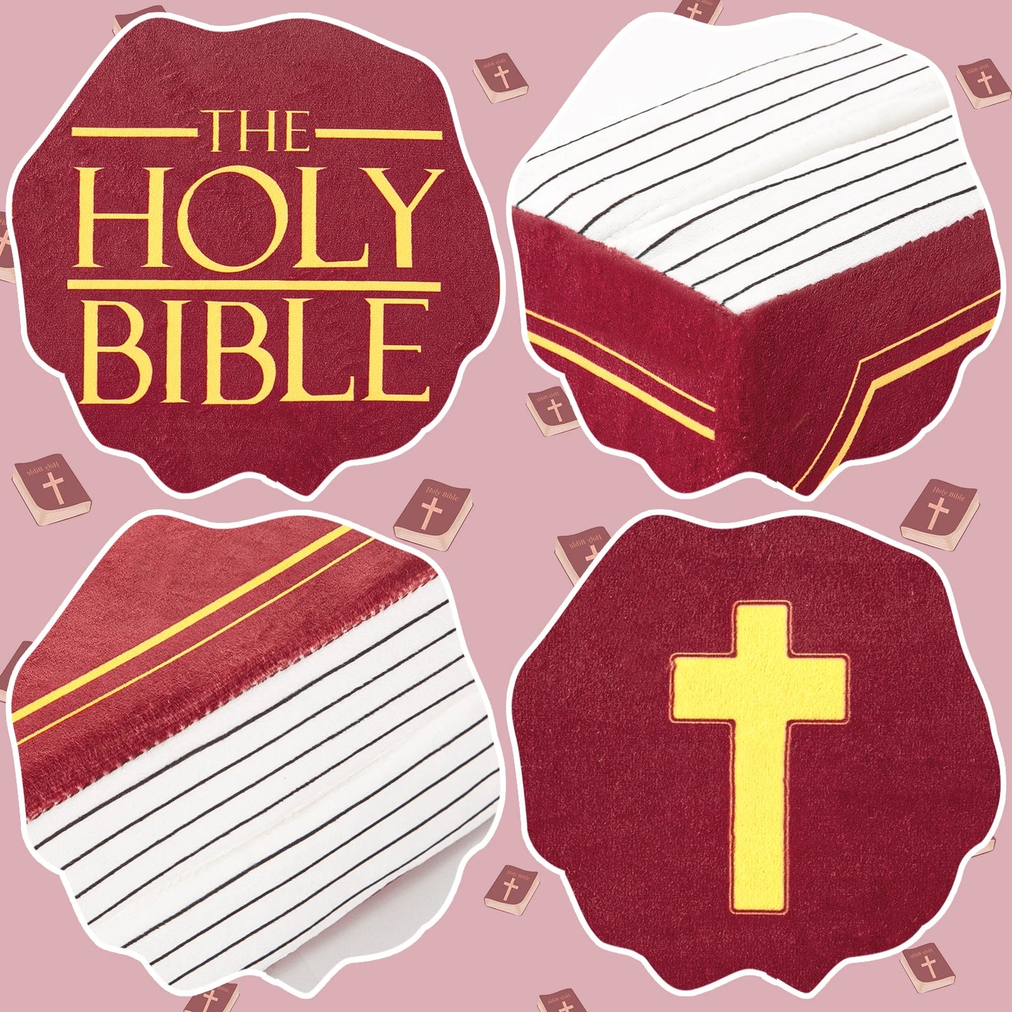 Holy Bible Pillow Book Plush Soft Pillow Gifts for Kids Children Christian