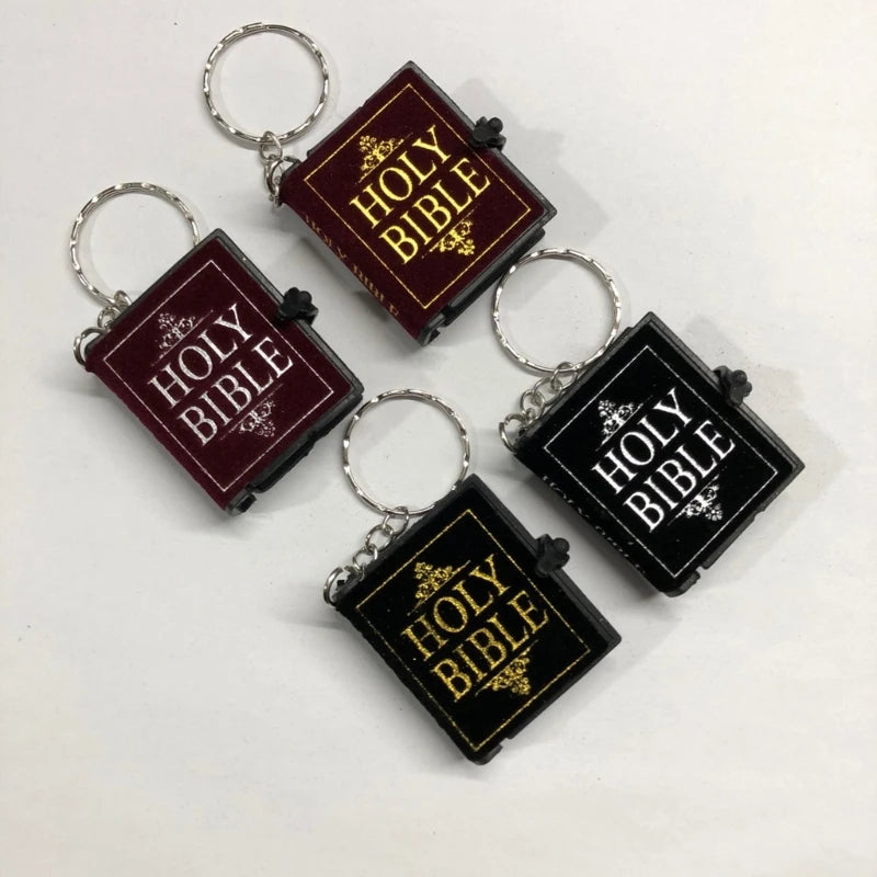 Holy Bible Shape  Books Keychain Mini Bible Shaped  Key Rings