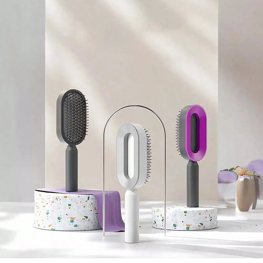 Self-cleaning hair brush, massage, household hair comb, anti-static hair brush, 3D air cushion, hair brushes, hair styling