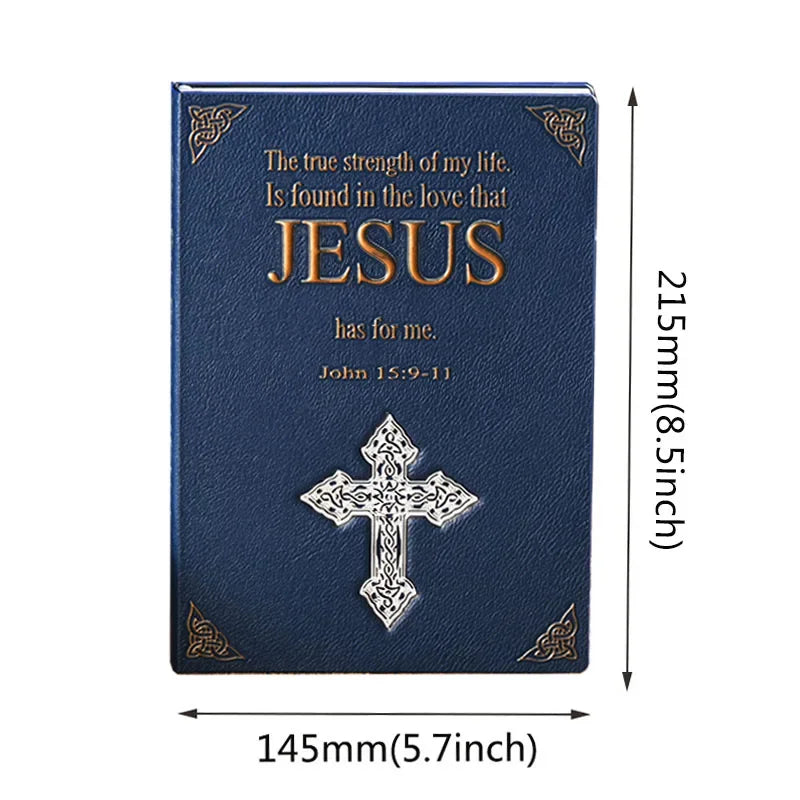 Jesus Diary A5 Vintage Notebook 3D Leather Embossed Cross Notepad Bible Note Book Travel Planner