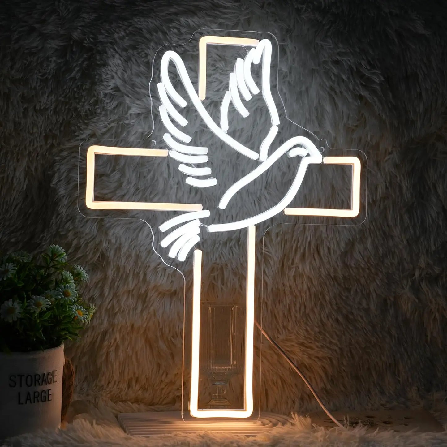 Jesus Cross Neon Sign Light, Led Neon Sign Bedroom Home Decor Neon Sign, Wall Decor