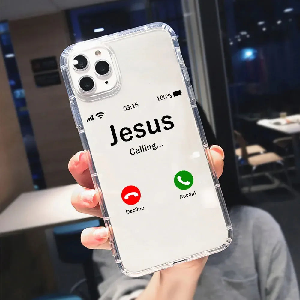 Faith Christian Religious Jesus Phone Case for IPhone 14 11 12 13 15 Pro Max Mini X XS XR 7 8 Plus SE2 Bumper Clear Covers